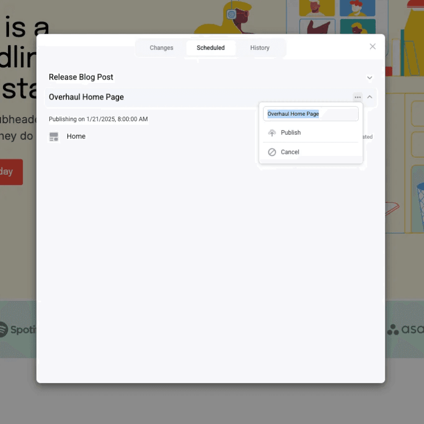 Layers panel inside of the Makeswift builder